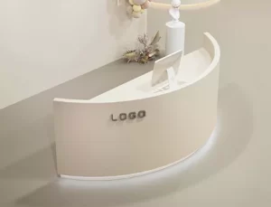 curved reception desk