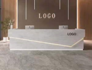 l shaped desk reception