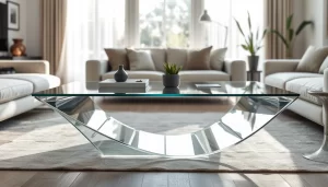 clear perspex coffee table